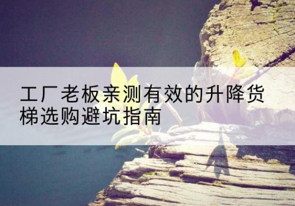 双牌升降货梯怎么选-工厂老板亲测有效的升降货梯选购避坑指南